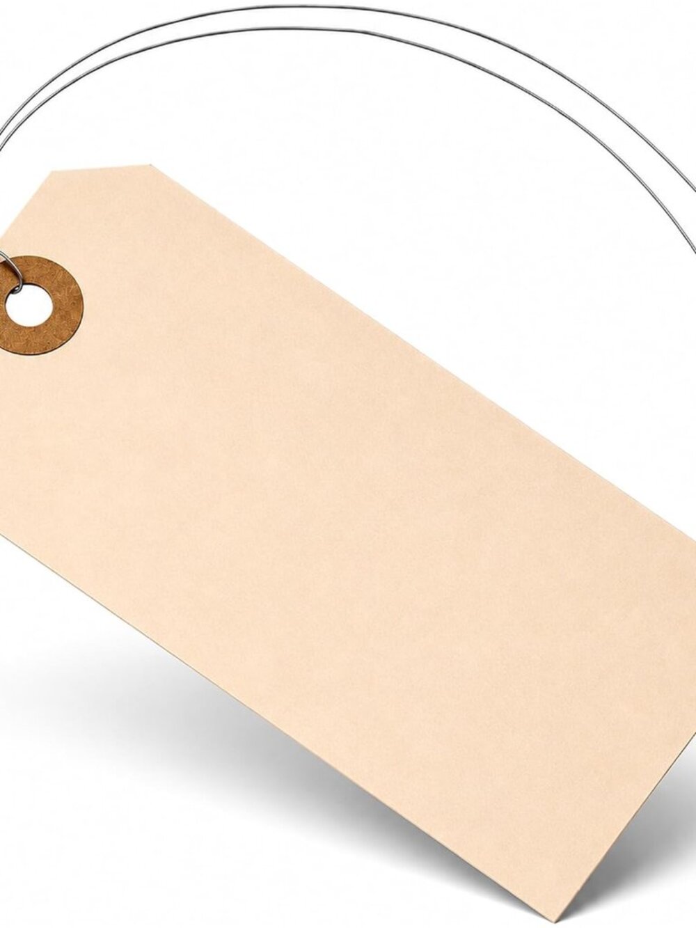 Label Tags with Wire Attached - 4 3/4" x 2 3/8" Box of 100 Blank Manila Tags wit